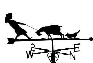 Goat with Lady weather vane